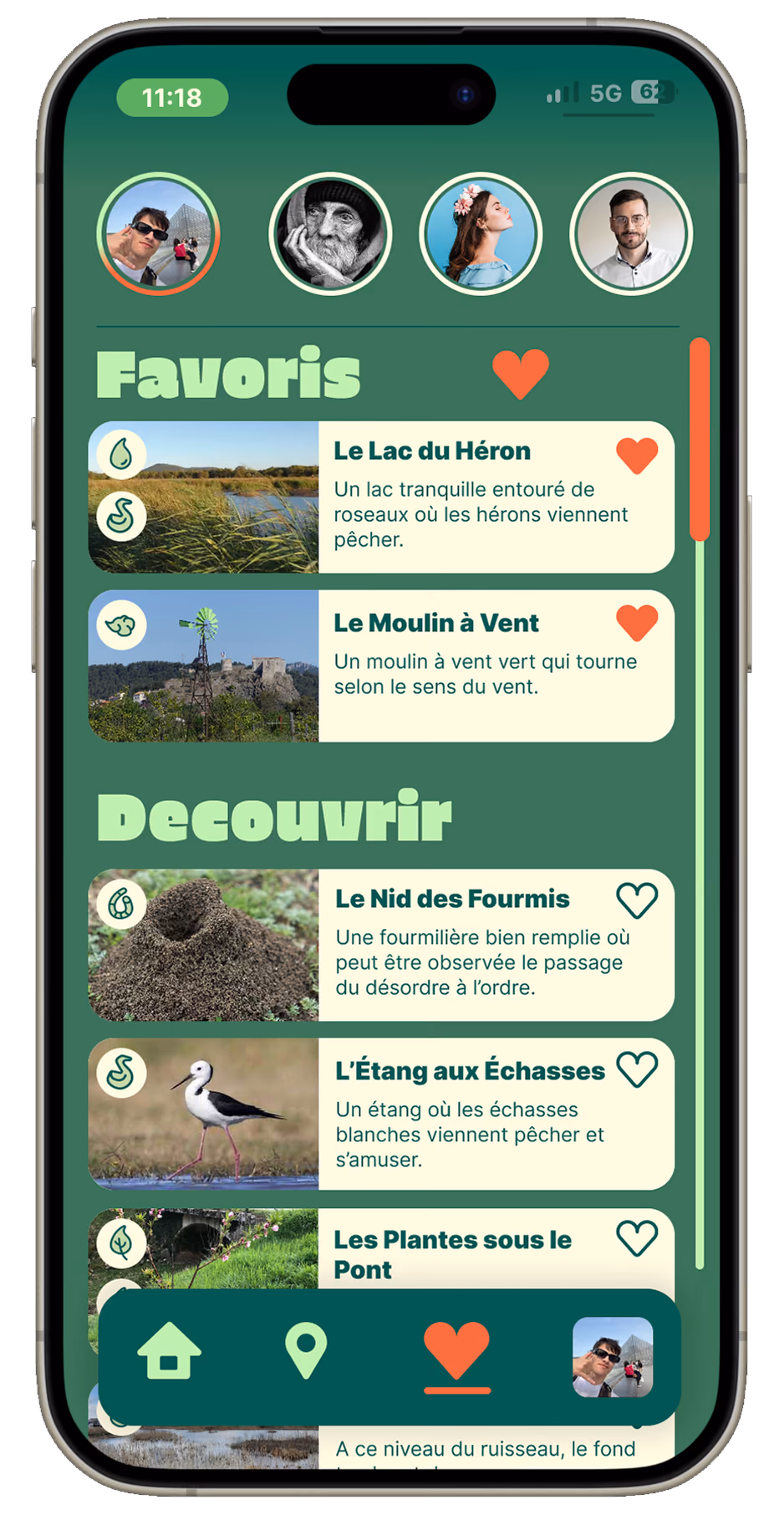App favourites screen