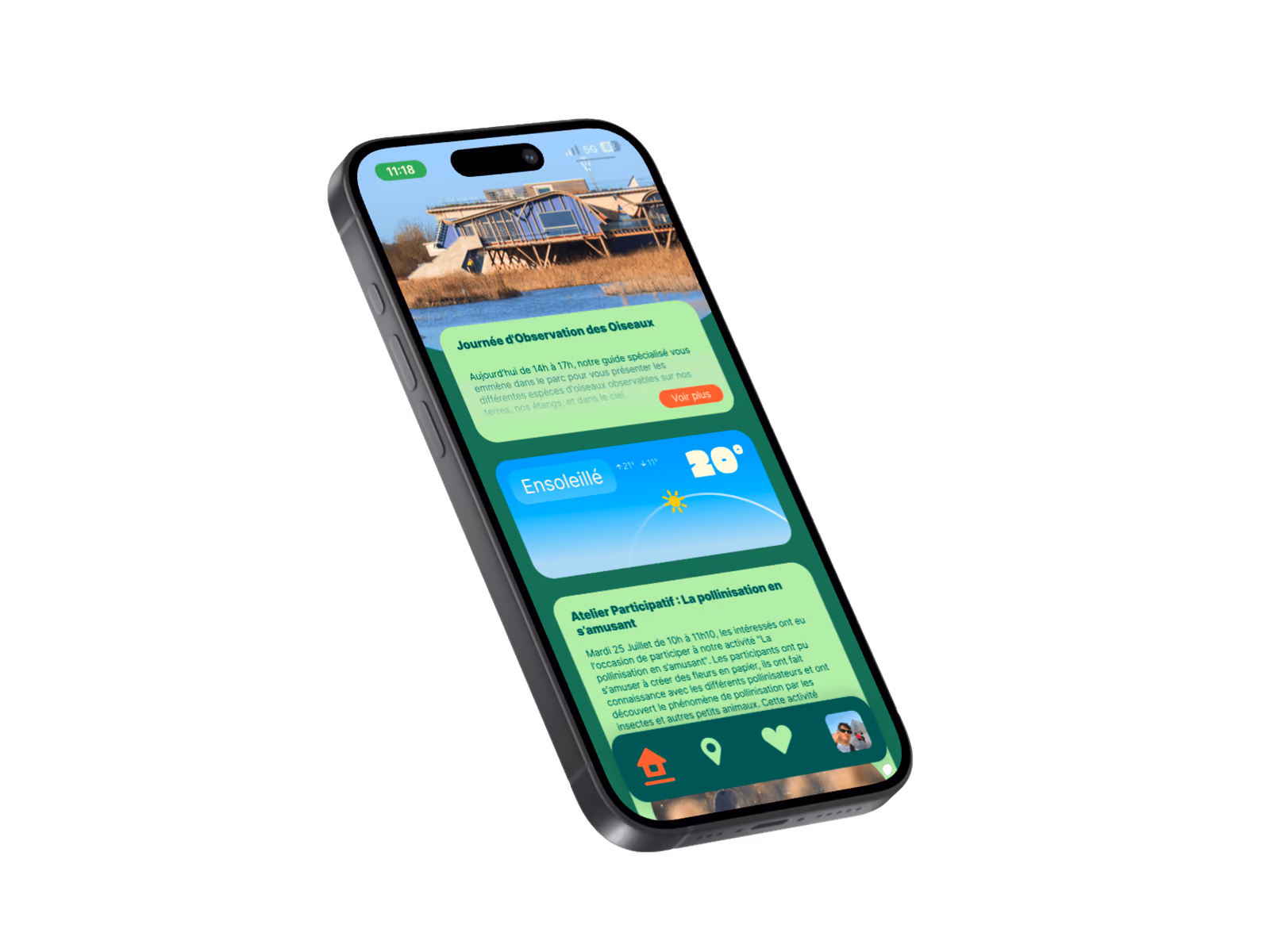 phone showing the app