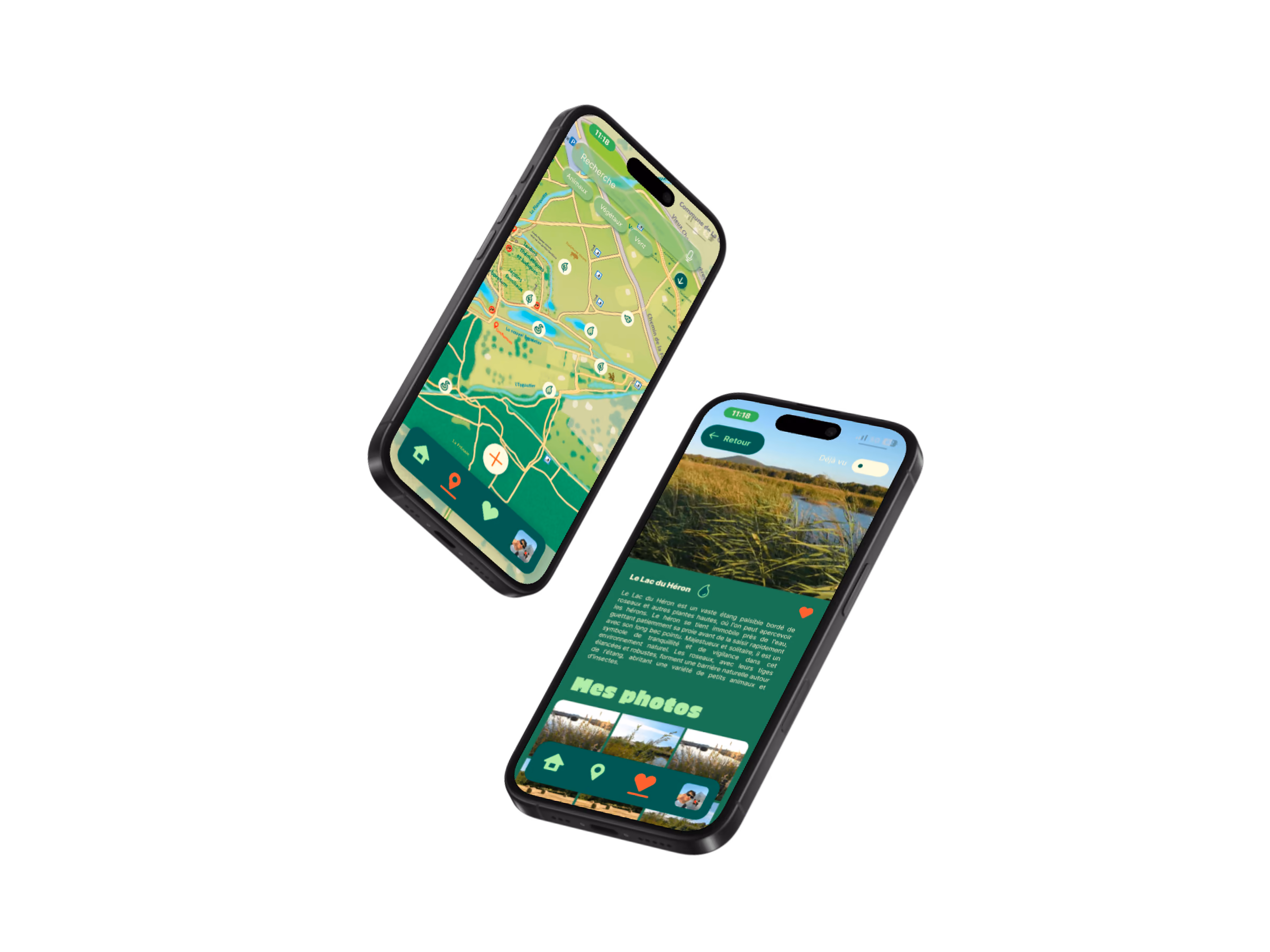 two phones showing the app
